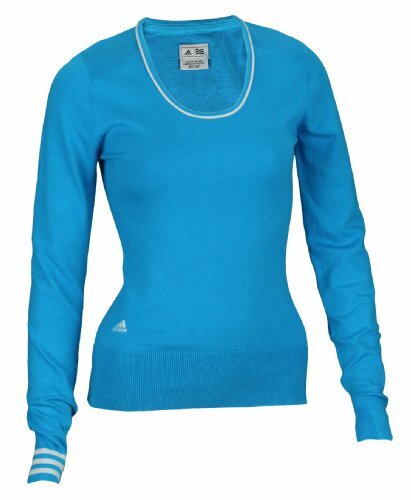 Спортивный топ с круглым вырезом и 3 полосками Adidas Womens Sweater, водный
