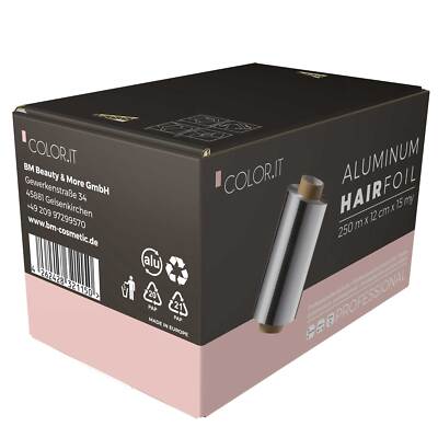 COLOR.IT by BM Strähnchenfolie, Haarfolie Friseur Alufolie 250m x 12cm x 15µm