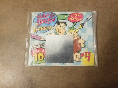SEALED Vintage Cartoon Network How To Draw The Flintstones Kit #1 Cereal Premium