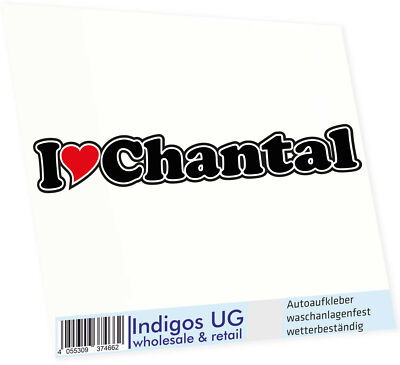Autoaufkleber - Aufkleber - Sticker Auto mit Herz - 15 cm I LOVE Chantal