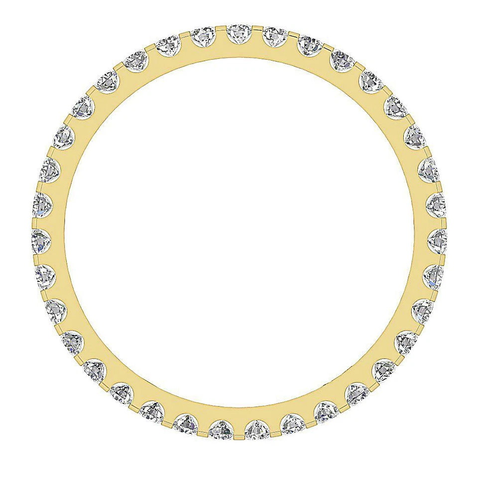 Eternity Stackable Wedding Ring I1 G 0.60 Ct Round Cut Diamond 14K Yellow Gold - Image 3 of 4