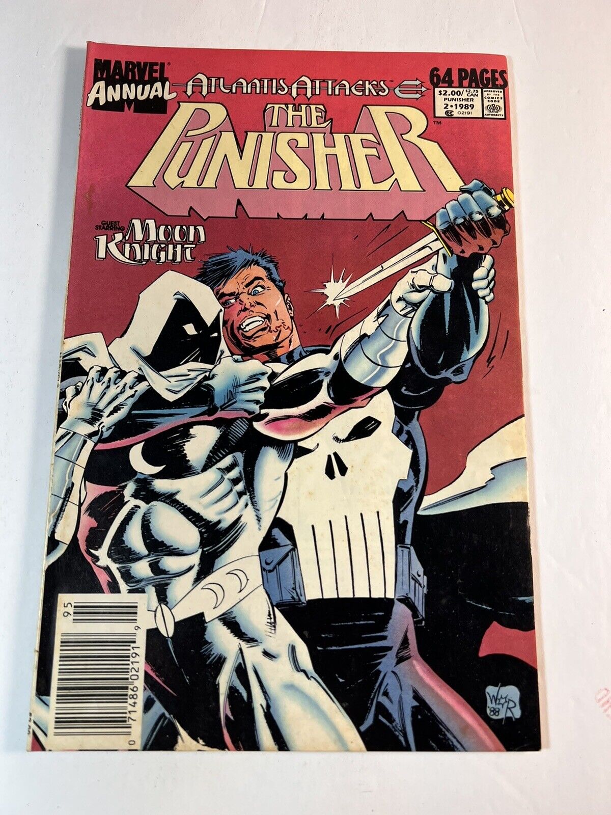 The Punisher Annual #2 🔑  1st Battle of Moon Knight-Punisher 1990 Marvel