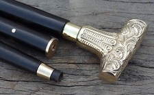 Designer Brass Handle Vintage Antique Style Victorian Cane Wooden Walking Stick