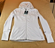 DSG XXS Womens Run Grid Full Zip Pure White Jacket Solid Long Sleeve DAW21205