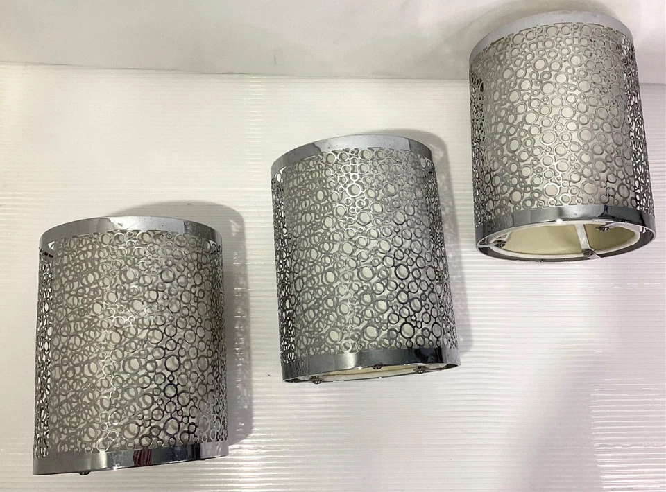 Набор светильников из трех металлических/пластиковых цветов серебристых/ванильных - Изображение 4 из 4