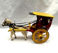 Vintage Folk Art Wood Horse & Carriage with Passenger, possibly Neapolitan
