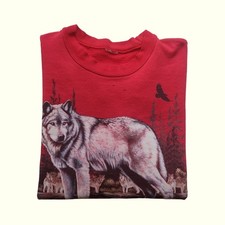 FRUIT OF THE LOOM VTG USA 90s WYOMING WOLF ANIMAL OUTDOOR SWEATSHIRT 1998 SZ XL