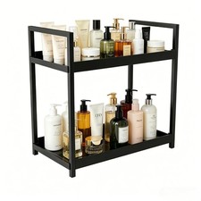 Bathroom Counter Organizer, 2 Tier Black Counter Shelf
