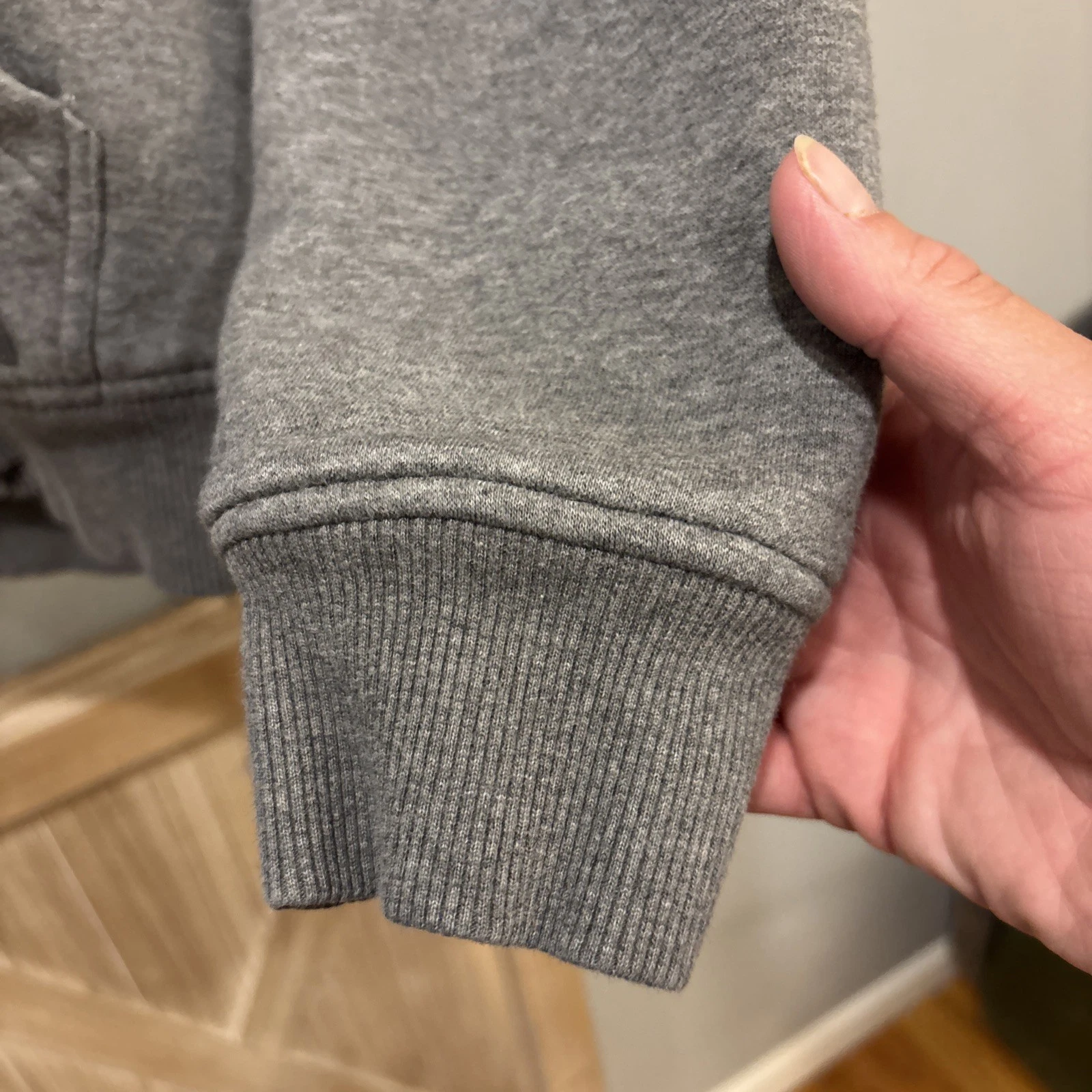 Felpa Michael Kors in cotone con cappuccio e zip grigia con fodera in sherpa donna S