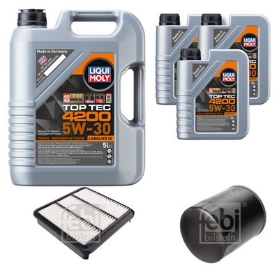 FEBI BILSTEIN Inspektionspaket 8L Liqui Moly Top Tec 4200 5W-30 für Mitsubishi