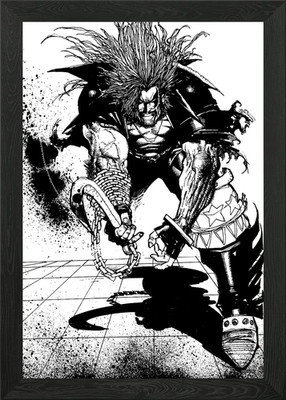 Lobo schwarz-weiß gerahmtes Wandbild Poster Leinwanddruck Bild