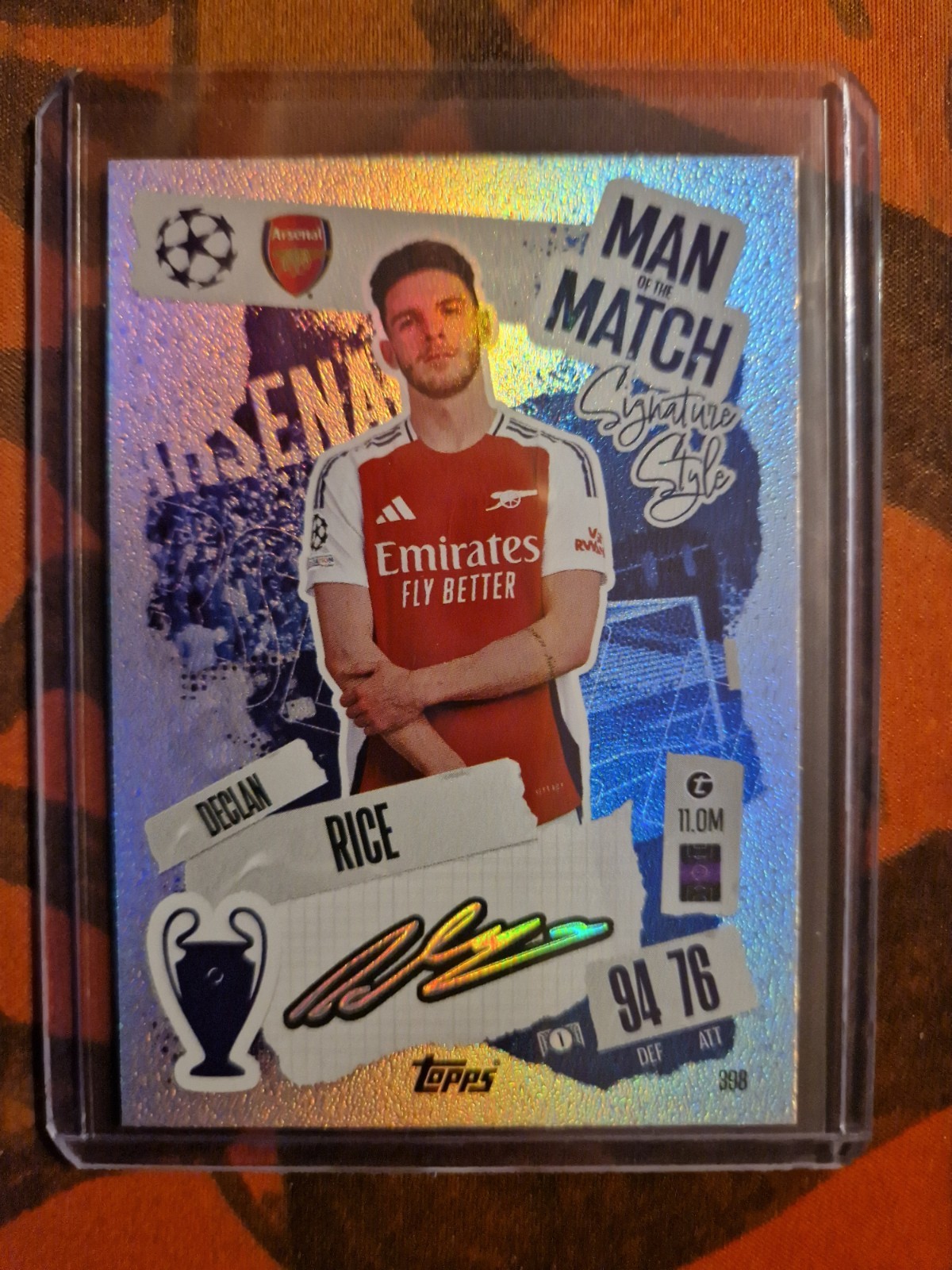 Topps Match Attax 2024/25 DECLAN RICE Man of the Match Signature Style #398