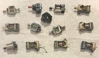 N scale twelve various brand motors for parts or restore