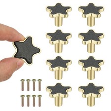 Image of 8 Pcs Star Shaped Cabinet Knobs, Bathroom Dresser Knobs Drawer Pulls Black
