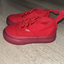 Vans Off the Wall Authentic True Red Toddler Baby Shoes Size 3