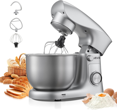 VEVOR Knetmaschine Küchenmaschine Zum Backen, 1500 W Teigmaschine Mit Edelstahls