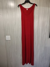 Women's Old Navy Bed Of Roses Red Sleeveless Maxi Dress Stretch Size M Outdoors