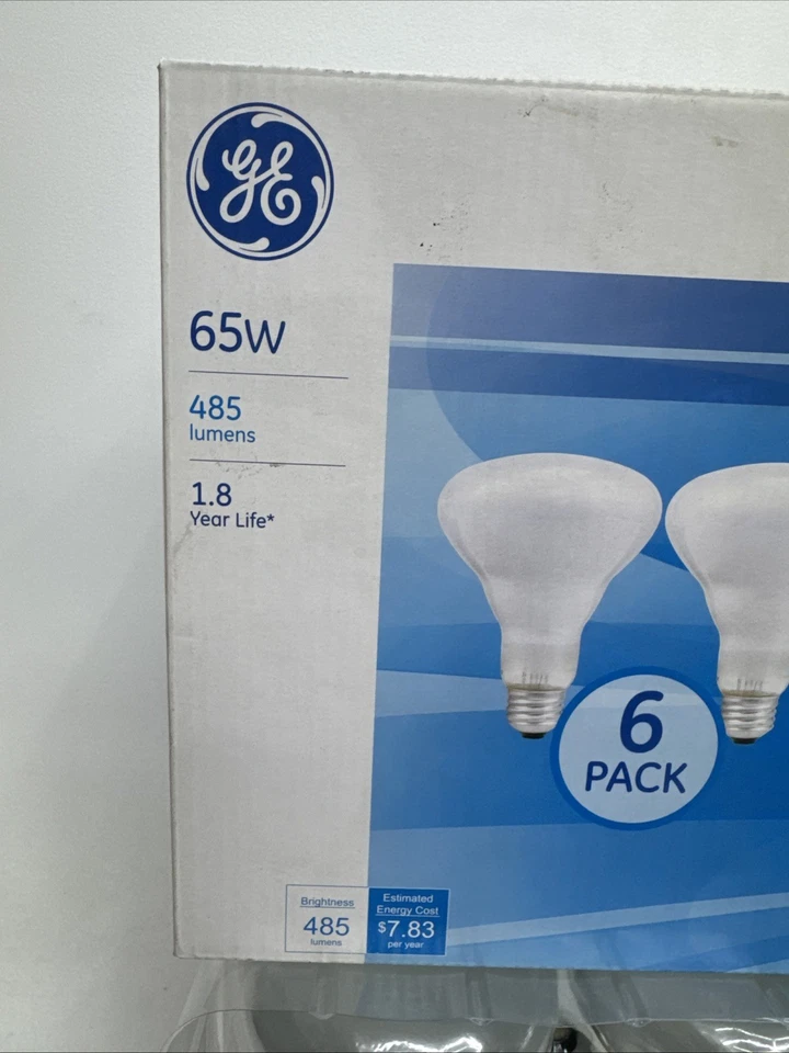 GE 65W Soft White Indoor Floodlight Bulb 6 Pack 485 Lumens BR30 NOT LED - Image 4 of 4