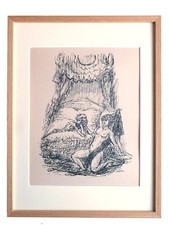 Alfred Kubin " Direna " Litografia offset originale 1947, firmata e incorniciata!