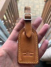 Authentic Vintage Louis Vuitton small leather luggage tag 
