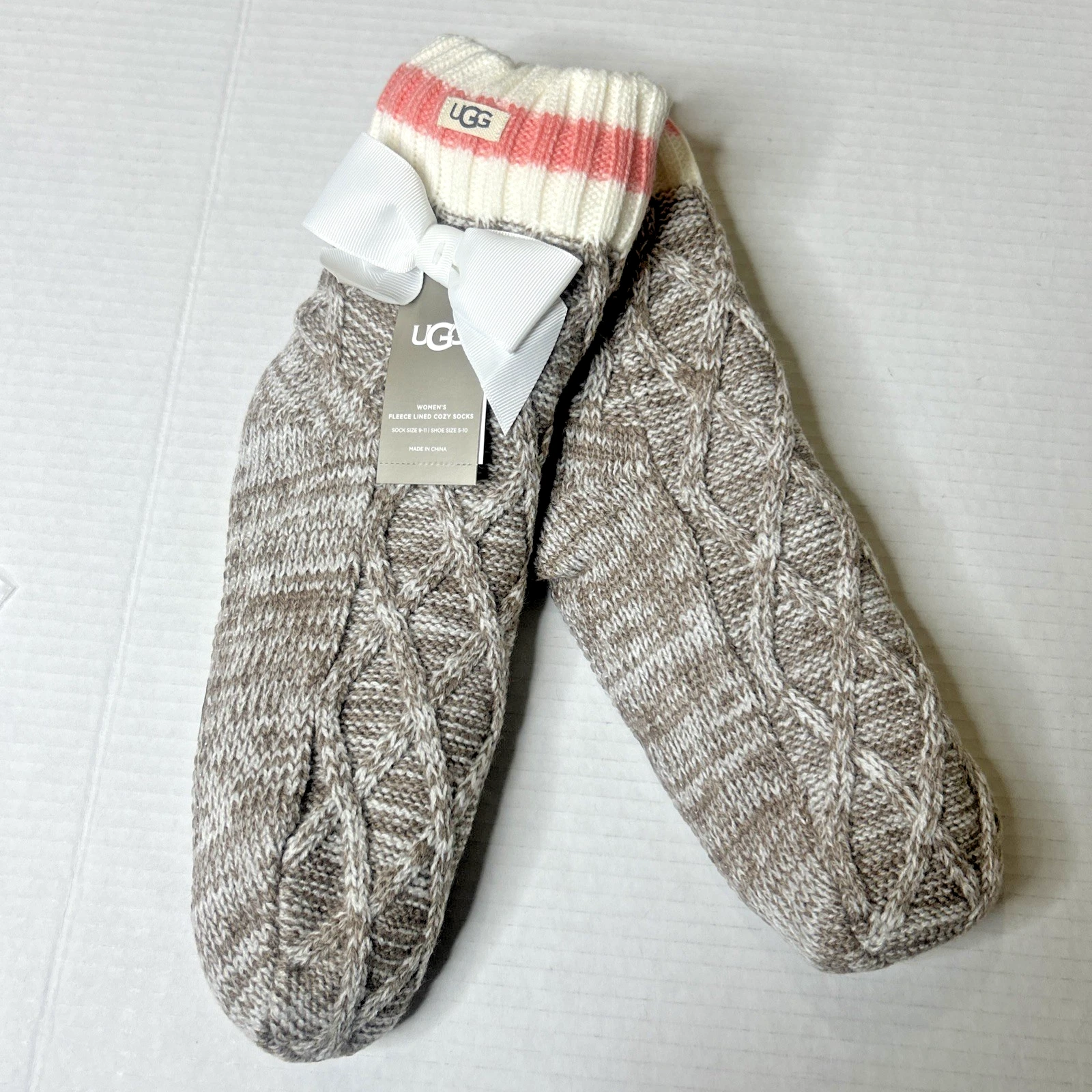 New Ugg Women's Deedee Fleece Lined Quarter Socks Size 0/S NWT