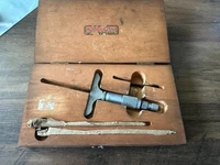 Vintage Starrett No. 440 0-3" Depth Micrometer Machinist Gage W/ Wood Box USA