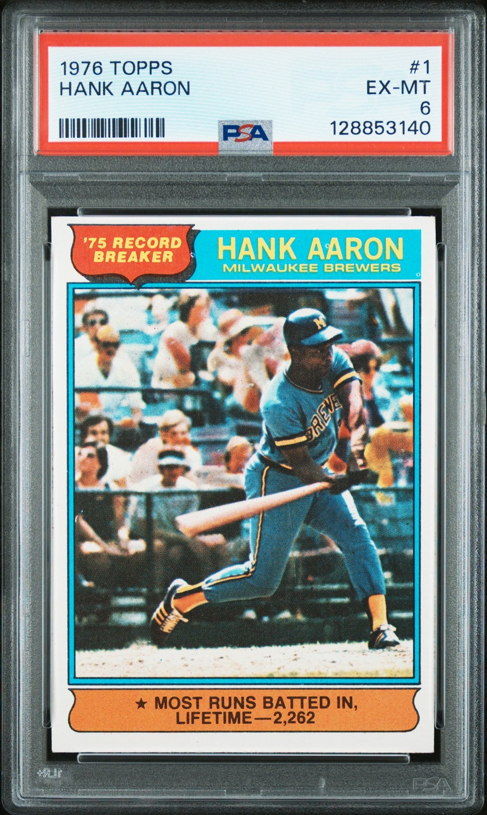 1976 TOPPS #1 HANK AARON PSA 6