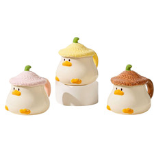 3 D Enten Kaffeetasse mit Deckel aus Keramik, ideales Geschenk zu Ostern, 400 ml