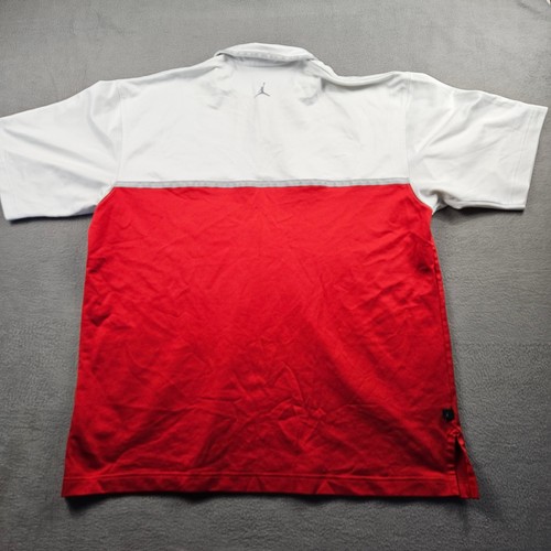 Y2K Nike Jordan Polo Shirt Jumpman Mens 2XL Red White - Picture 2 of 11
