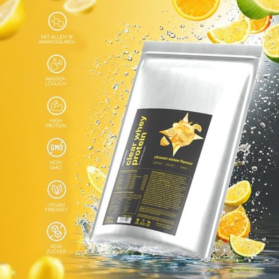 Clear Whey Protein Eistee Zitrone   500g   Fitness Protein Shake
