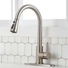 Kitchen Faucet with Pull Down Sprayer, Brushed Nickel Stainless Steel Kitchen...