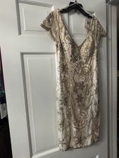 Sue Wong Women  s Size 6 Beaded Dress New With Tags Champagne Hue So Elegant  