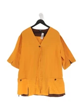 Animale Women's Jacket M Yellow Viscose with Linen Bomber Jacket