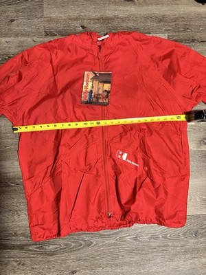 Helly Hansen Men's Red Full Zip Windbreaker Jacket L Regular Fit Stand-Up
