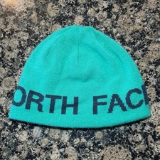 The North Face Reversible Skull Cap Beanie Navy Blue Turquoise One Size