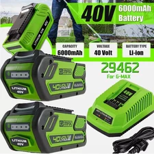 40V 6.0Ah For Greenworks G-MAX Lithium Battery 29472 29462 29252 29482 / Charger