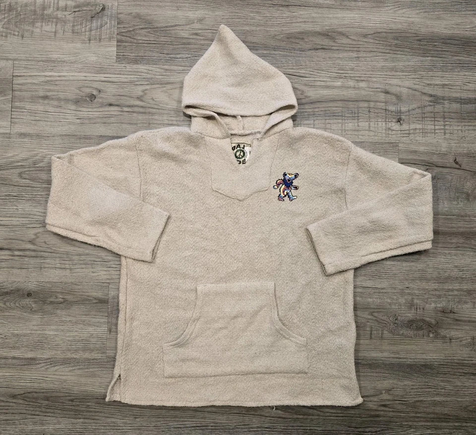 Sudadera con Capucha Baja Joe Grateful Dead para Mujer XL Blanca Tie Dye Bolsillo Mexicano Tierra Trapo Foto 2 de 4