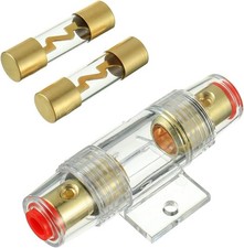4-8 Gauge AWG in-line Fuse Holder with 50A AGU Fuses for Car Audio, Alarm-50A