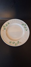 Belleek Black Mark Porcelain  Basket Weave 8" Plate Fine Antique Irish Ceramic