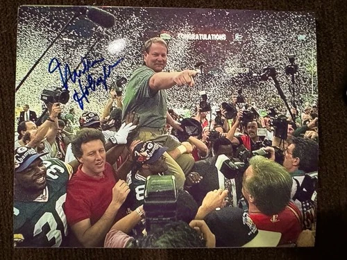 Green Bay Packers MIKE HOLMGREN Signed 8x10 Superbowl Photo NFL AUTOGRAPH 1B