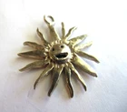 Vintage Taxco Mexico Sterling SIlver 925 Sun Pendant (needs O ring)