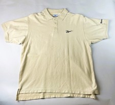 VTG 90s Reebok Beige Mens Polo Shirt, Size M - STAINS