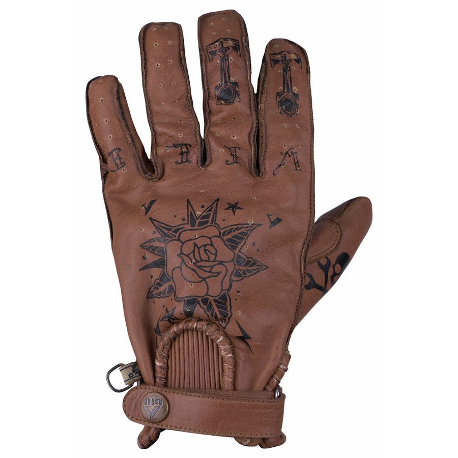 BY CITY Guanti pelle SECOND SKIN TATTOO brown XL