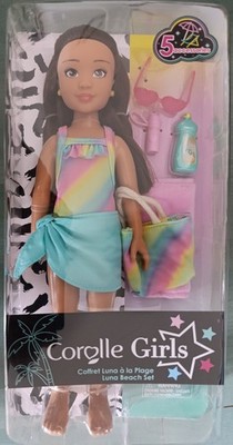 Corolle Girls Luna Beach Set Ankleidepuppe 5 Accessoires 28cm.Neu.