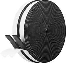 Kikerike Self Adhesive Foam Tape Weatherstrip 3/4In X 1/8In X 50Ft High Density