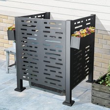 Air Conditioner Fence 3'x3' Metal Privacy Fence Cover for Outdoor Units Charcoal