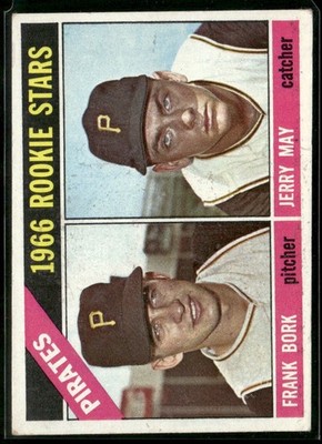 1966 Topps #123 Pirates 1966 Rookie Stars (Frank Bork / Jerry May) RS VG