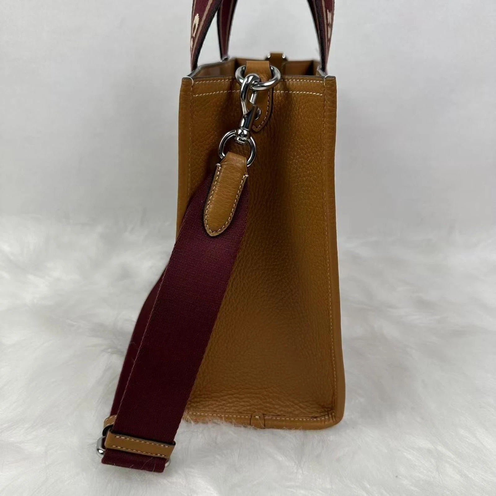 Borsa a tracolla Coach Smith Tote Bag in pelle argento Penny Multi Cu997 nuova con etichetta