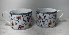Coventry Fine Porcelain Coffee/Tea Cups with Portuguese Tile Pattern Set of 2