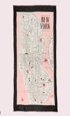Kate Spade New York City Map Scarf Wrap Multicolor Art To Wear